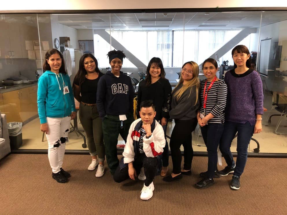 Students from the Medical Academy take a picture before they leave for their clinical externship.