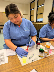 Students in medical assistant classes