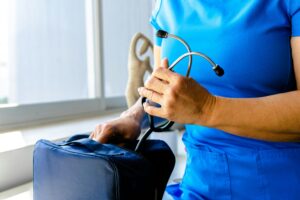 a student iin medical assistant training